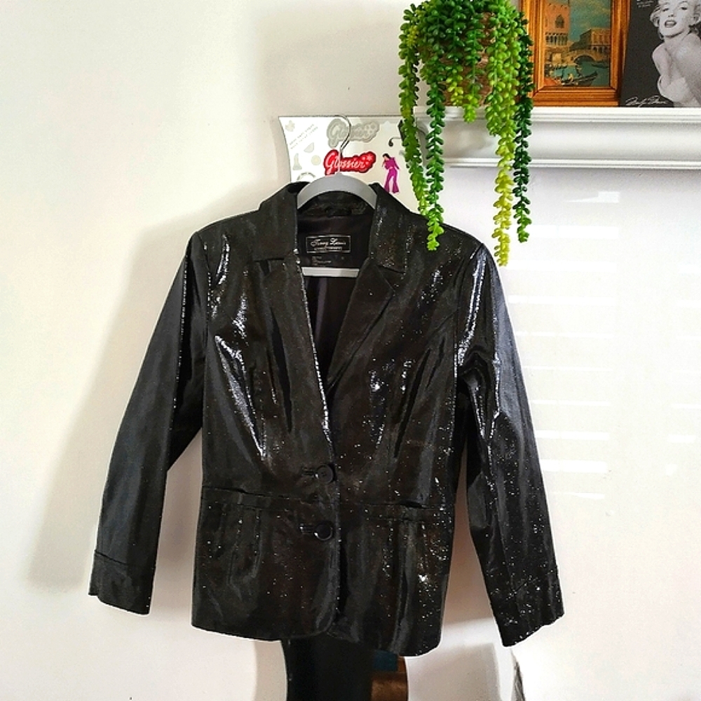 Glitter Leather Blazer